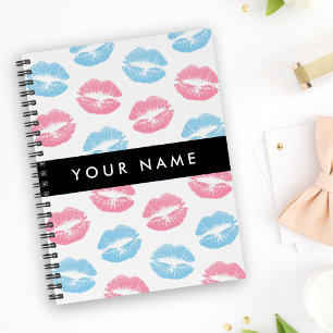 Roze lippen, blauwe lippen, kus, Jouw naam, person Notitieboek