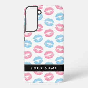 Roze lippen, blauwe lippen, kus, Jouw naam, person Samsung Galaxy Hoesje