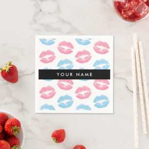 Roze lippen, blauwe lippen, kus, Jouw naam, person Servet