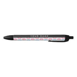 Roze lippen, blauwe lippen, kus, Jouw naam, person Zwarte Inkt Pen