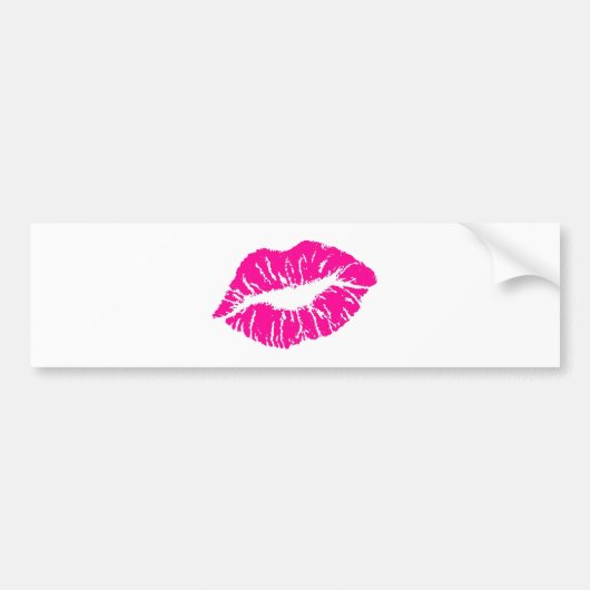 Roze Lippen Bumpersticker (Voorkant)