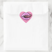 ROZE LIPPEN EN TONG HART STICKER (Tas)