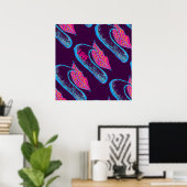 Roze lippen en woordballon of tong poster (Thuiskantoor)