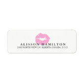 Roze lippen | Gepersonaliseerd retouradres Etiket (Voorkant)