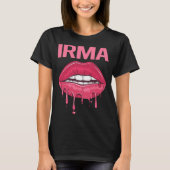 Roze Lippen - Irma naam T-shirt (Voorkant)