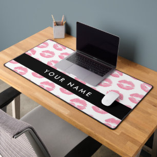 Roze lippen, kus, lippenstift, Jouw naam, personal Bureaumat
