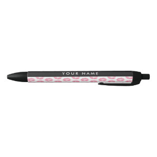 Roze lippen, kus, lippenstift, Jouw naam, personal Zwarte Inkt Pen