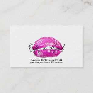 Roze Lippen Kus Make-up Schoonheid Glam Verwijs ee Aanbevelingskaartje