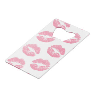 Roze Lippen, Lippenpatroon, Roze Lippenstift, Kus Kredietkaart Flessenopener