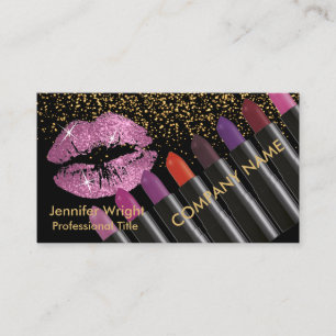 roze lippen & lippenstift visitekaartje
