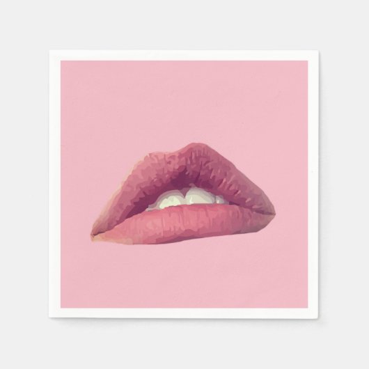 Roze Lippen, Mond party servetten (Voorkant)