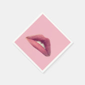 Roze Lippen, Mond party servetten (Hoek)