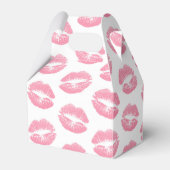 Roze lippen, patroon van lippen, roze lippenstift, bedankdoosjes (Voorkant Zijde)