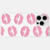 Roze lippen, patroon van lippen, roze lippenstift, Case-Mate iPhone case (Achterkant (horizontaal))