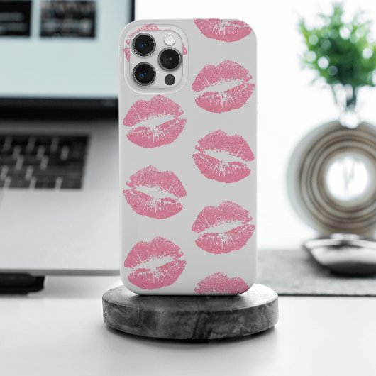 Roze lippen, patroon van lippen, roze lippenstift, Case-Mate iPhone case