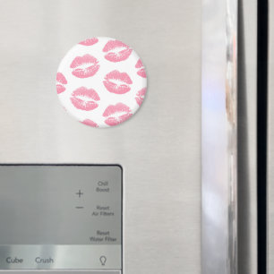 Roze lippen, patroon van lippen, roze lippenstift, magneet