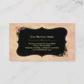 Roze Lippen Roze Gouden Glitters Wilde Bloemen Mon Visitekaartje (Achterkant)