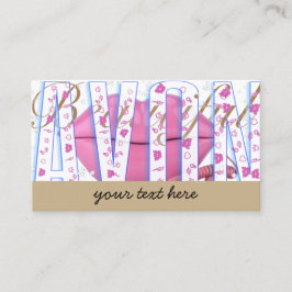 Roze lippen telefoon Avon Visitekaartje