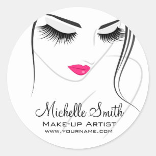 Roze lippen Ventilator lange zweetklemmen Uitgebre Ronde Sticker