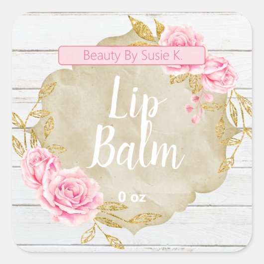 Roze  lippenbalsem labels (Voorkant)