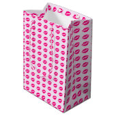Roze Lippenprint Cadeautas (Achterkant Gekanteld)