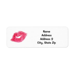Roze lippenstift kus etiket