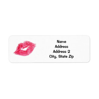 Roze lippenstift kus etiket