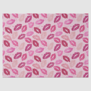 Roze Lippenstift Kus Naadloos Patroon Tissuepapier