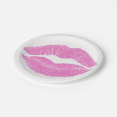 Roze Lippenstift Lip Vlek Make-up Schoonheid Papieren Bordje (Gekanteld)