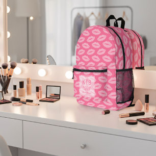 Roze Lippenstift Lips Custom Make-up Artiest Rugza Bedrukte Rugzak