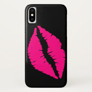 Roze lippenstift pop kunst iPhone x hoesje