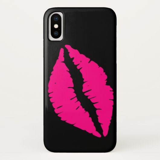 Roze lippenstift pop kunst Case-Mate iPhone case (Achterkant)