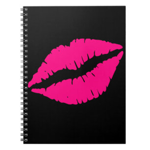 Roze lippenstift pop kunst notitieboek