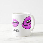 Roze Lips aangepaste naam mokken (Voorkant rechts)