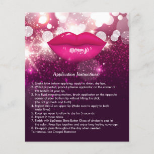 Roze lips Glitters Beauty Salon Instruction Tips Flyer
