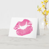 Roze LIps Kaart (Gele Bloem)
