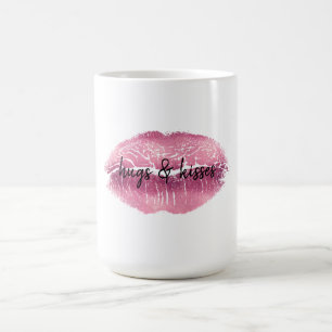Roze lips kiss gepersonaliseerd koffiemok