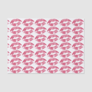Roze lips Kiss Patroon Tissuepapier