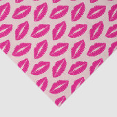 Roze lips Lipstick Kisses Weefpapier Tissuepapier (Detail)