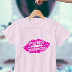 Roze Lips Lipstick Kus Gratis Kusjes T-shirt