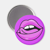Roze Lips magnet Magneet (Voorkant / Achterkant)