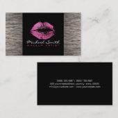 Roze lips Makeup Artis Modern Wood #7 Visitekaartje (Voorkant / Achterkant)