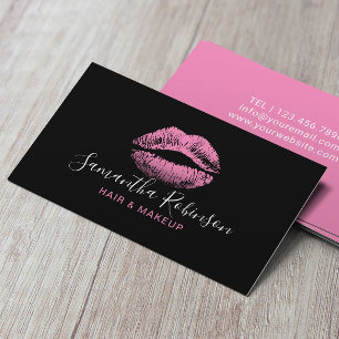 Roze lips Makeup Artist Hair Stylist Beauty Salon Visitekaartje