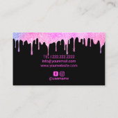 Roze lips Makeup kunstenaar moderne pasta druppelt Visitekaartje (Achterkant)