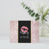 Roze Lips & Roos Gold Tropische Leaders Business Briefkaart (Staand voorkant)
