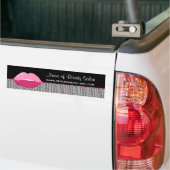 Roze lips Trendy Chevron Makeup Artist Bumpersticker (Op Truck)