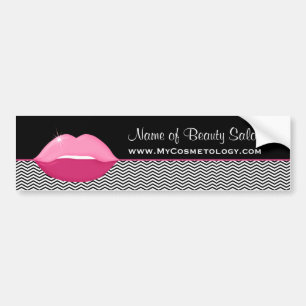 Roze lips Trendy Chevron Makeup Artist Bumpersticker