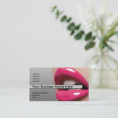 Roze lips Visitekaartje (Staand voorkant)