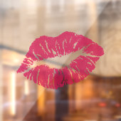Roze lips Window Cling Raamsticker (Vel 2)