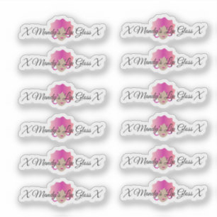 Roze Lips Woman Lip Gloss Packaging Logo Sticker